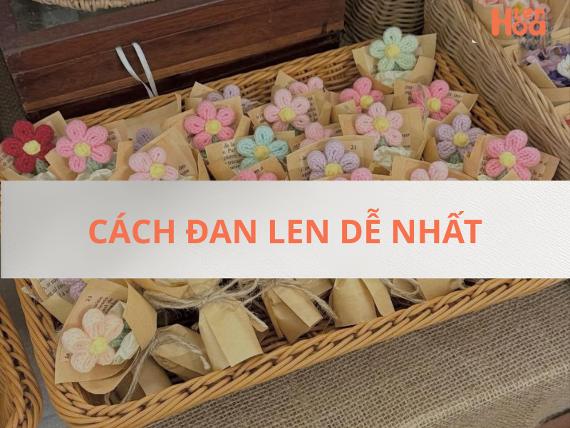 Hình ảnh minh họa cách đan len dễ nhất cho người mới bắt đầu với các mũi đan cơ bản