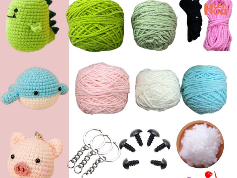 Nguyên liệu cần thiết cách làm hoa len kẽm nhung